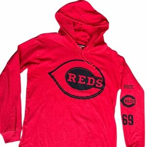 PINK Victoria's Secret ladies Red’s pullover Graphic Hoodie long sleeve shirt XS